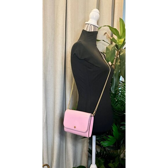 TORY BURCH PINK PATENT LEATHER EMERSON SHOULDER BAG - Picture 10 of 10